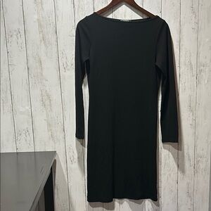 Ralph Lauren Black Long Sleeve Boatneck Sheath Dress Size Small
